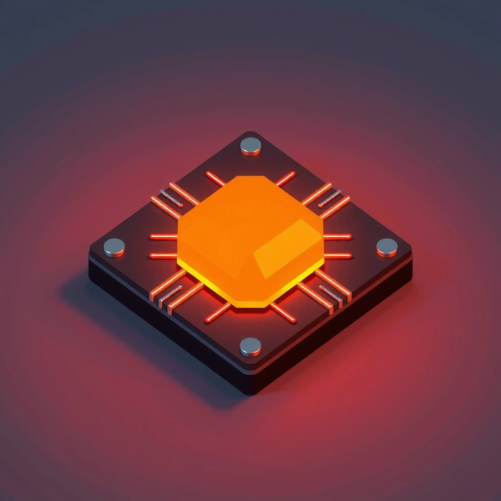 Pixel art representation of microchip